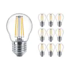 Flerpack 10x Philips Corepro LED Lustre E27 boll Filament Klar 4.3W 470lm - 827 Extra Varm Vit | Ersättare 40W
