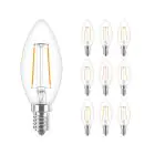 Flerpack 10x Philips Corepro LED Kronljus E14 filament klar 2W 250lm – 827 – ekstra varm hvid | erstatter 25W