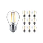 Flerpack 10x Philips Master Value LED Lustre E27 boll Filament Klar 3.4W 470lm - 927 Extra Varm Vit | Bästa färgåtergivning - Dimbar - Ersättare 40W