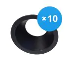 Flerpack 10x Noxion Infälld Spot D-round MR16 Svart | Utskärning   70mm - GU10 Sockel
