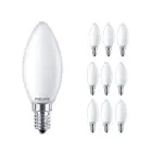 Flerpack 10x Philips Corepro LED Kronljus E14 Matt 4.3W 470lm - 827 Extra Varm Vit | Ersättare 40W
