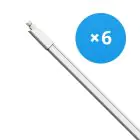Flerpack 6x Bright Choice LED Allmänbruksarmatur Vattentät 17W 1870lm - 840 Kallvit | 120cm