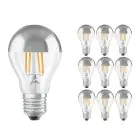 Flerpack 10x Ledvance  Classic LED E27 Päron Filament Mirror 6.5W 650lm - 827 Extra Varm Vit | Ersättare 50W