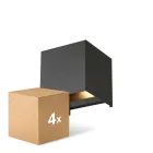 Flerpack 4x D'Lite Vägglampa Elingen Svart Up & Down 4.9W 480lm - 830 Varm Vit | IP65