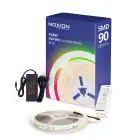 Noxion Led-Ljusslingor Naga 5 Meter Komplett set - Zigbee - 24V - 90LEDs/m - 12W/m - RGBW - 930-965 Justerbar Vit | 12mm - IP20 - Bästa Färgåtergivning - SMD2835+SMD5050