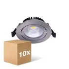 Flerpack 10x Noxion LED Lutningsbar Slim Spot Silver Runda 6W 550lm 60D - 927 Extra Varm Vit | 85mm - IP54 - Dimbar - Bästa Färgåtergivning