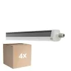 Flerpack 4x Ledvance Vattentät Allmänbruksarmatur Fukttät FLEX Kabelgenomföring 42W 6800lm - 840 Kallvit | IP66 - Ersättare 2x 58W
