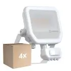 Flerpack 4x Ledvance LED Strålkastare Aluminium Vit 17W 2400lm 100D - 840 Kallvit | IP65 - Rörelse- Och Ljussensor - Symmetrisk