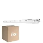 Flerpack 6x Ledvance LED Allmänbruksarmatur Vattentät Fukttät 58W 8000lm - 865 Dagsljus | 150cm