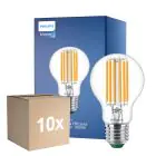 Flerpack 10x Philips MASTER LED Lampa Ultra Efficient E27 Päron Klar 5.2W 1095lm - 830 Varm Vit | Ersättare 75W