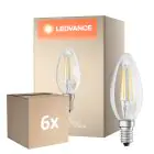 Flerpack 6x Osram Classic LED E14 Kronljus Filament Klar 5.5W 806lm - 827 Extra Varm Vit | Dimbar - Ersättare 60W