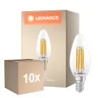 Flerpack 10x Ledvance Classic LED E14 Kronljus Filament Klar 3.4W 470lm - 827 Extra Varm Vit | Dimbar - Ersättare 40W