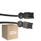 Flerpack 50x Noxion GST - Kompatibel Förlängningskabel Svart - Manlig + Kvinnlig - 1,5m - 3 pole 1,5mm2