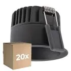 Flerpack 20x Ledvance LED Spot Mörklight Aluminium Svart 8W 680lm 36D - 930 Varm Vit | Utskärning   68mm - IP44 - Bästa färgåtergivning - Dimbar