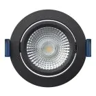 EcoDim Infälld Spot Svart 6W 450lm 60D 827- 860 Justerbar Vit | RGB - 85mm - Utskärning   75mm - IP54 - Zigbee Dimbar