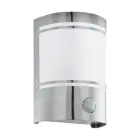 Eglo Vägglampa Cerno Rostfritt Stål | IP44 - Passande för 1x E27 - Rörelsesensor