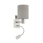 Eglo Vägglampa Pasteri Stål Satin Nickel 40 | IP20 - Inkl. Spot och Exkl. 1x E27