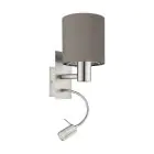 Eglo Vägglampa Pasteri Stål Satin Nickel 40 | IP20 - Inkl. Spot och Exkl. 1x E27