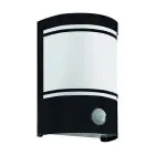 Eglo Vägglampa Cerno Stål Svart | IP44 - Passande för 1x E27 - Rörelsesensor
