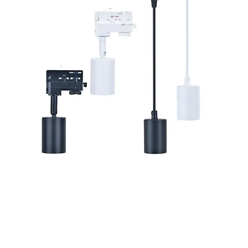 Noxion pendel- och spotlightarmaturer GU10 Noxion pendel- och spotlightskenor GU10 i svart och vitt