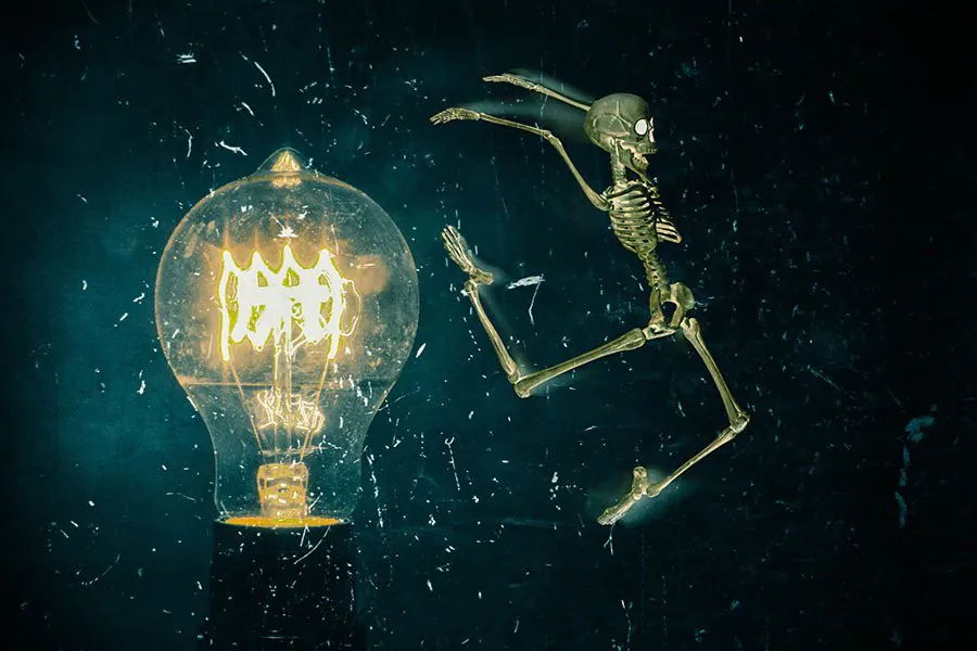 varm glödlampa